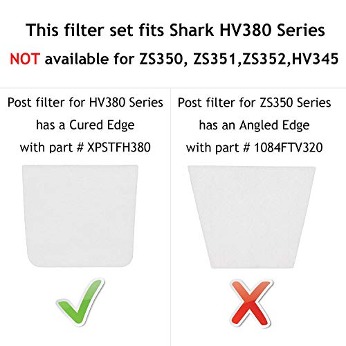 Vacuum Filters Replacement Set for Shark Rocket DuoClean HV380 HV3...