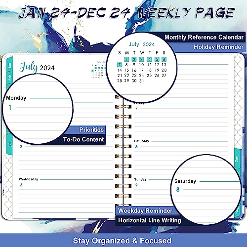 Planner 2024-2024 Planner, Jan.2024 - Dec.2024, 6.3 x 8.4, 2024 ...