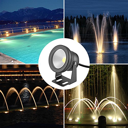 Lemonbest 10w 12v Black LED Underwater Flood Light for Landscape F...