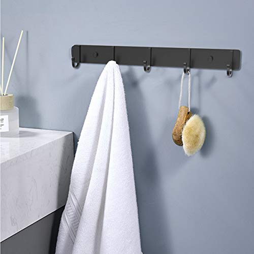 LEMONIDEA Wall Mounted Hook Rack 5 Hanging Hooks Entryway Kitchen ...