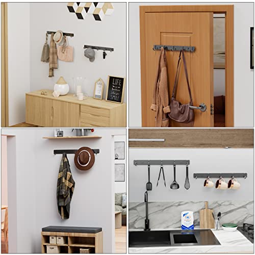 LEMONIDEA Wall Mounted Hook Rack 5 Hanging Hooks Entryway Kitchen ...