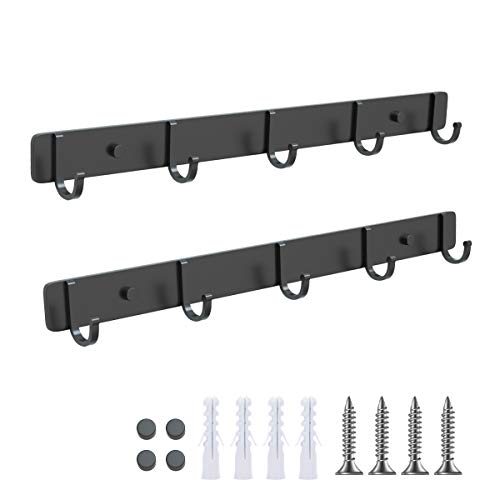 LEMONIDEA Wall Mounted Hook Rack 5 Hanging Hooks Entryway Kitchen ...