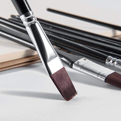 Acrylic Paint Brushes Set 10 PCS with a Canvas Case Ideal and Oil ...