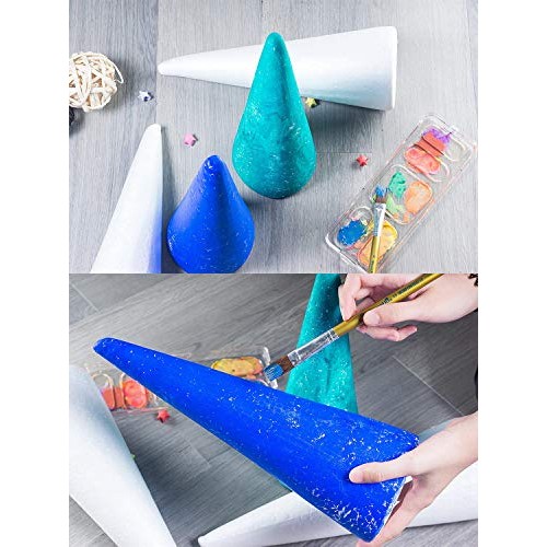 Styrofoam Foam Cones for Crafts, 10 Pack 4.3 Foam Cones Art Suppl...