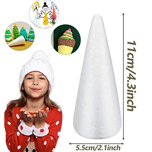 Styrofoam Foam Cones for Crafts, 10 Pack 4.3 Foam Cones Art Suppl...