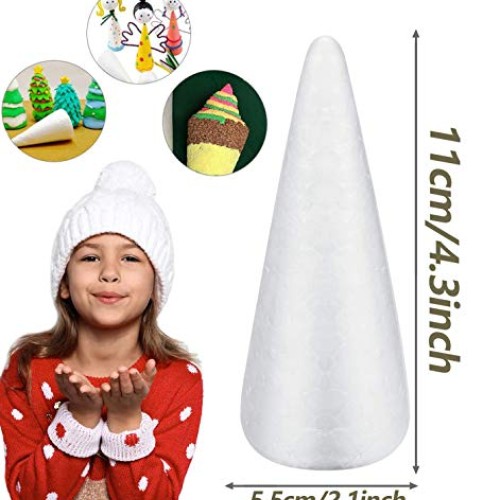 Styrofoam Foam Cones for Crafts, 10 Pack 4.3 Foam Cones Art Suppl...