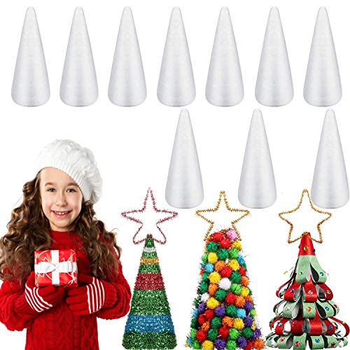 Styrofoam Foam Cones for Crafts, 10 Pack 4.3 Foam Cones Art Suppl...