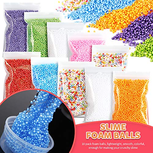 35 Pack Slime Making kit, Including 10 Pack Color Foam Balls, 8 Pc...