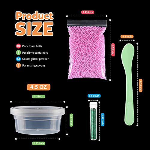 35 Pack Slime Making kit, Including 10 Pack Color Foam Balls, 8 Pc...