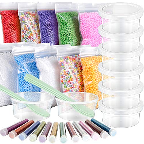 35 Pack Slime Making kit, Including 10 Pack Color Foam Balls, 8 Pc...
