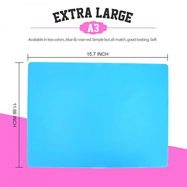 LEOBRO 2 Pack A3 Extra Large Silicone Sheet for Crafts Jewelry Cas...