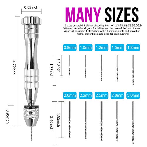 Pin Vise for Resin Casting Molds, LEOBRO 12 cm Steel Hand Drill wi...