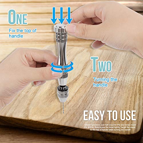 Pin Vise for Resin Casting Molds, LEOBRO 12 cm Steel Hand Drill wi...