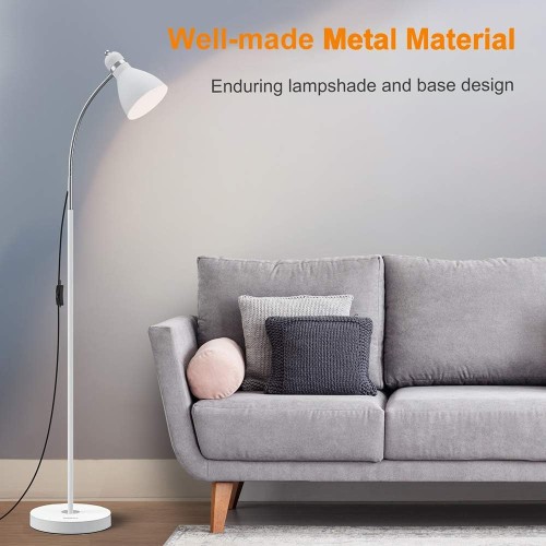 LEPOWER Floor Lamp, Metal Standing Lamp with Adjustable Gooseneck for Dorm