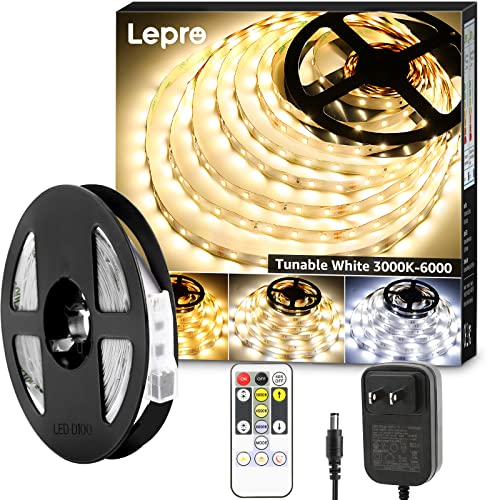 Lepro LED Strip Light, 3000K-6000K Tunable White, 16.4ft Dimmable ...