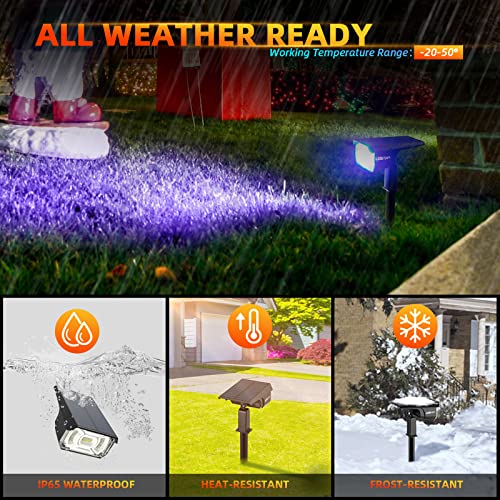 LEREKAM Solar Spotlights Outdoor,40 LEDs Color Changing RGB Solar ...