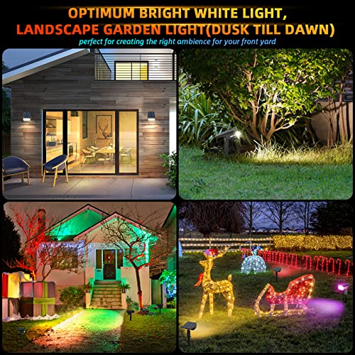 LEREKAM Solar Spotlights Outdoor,40 LEDs Color Changing RGB Solar ...
