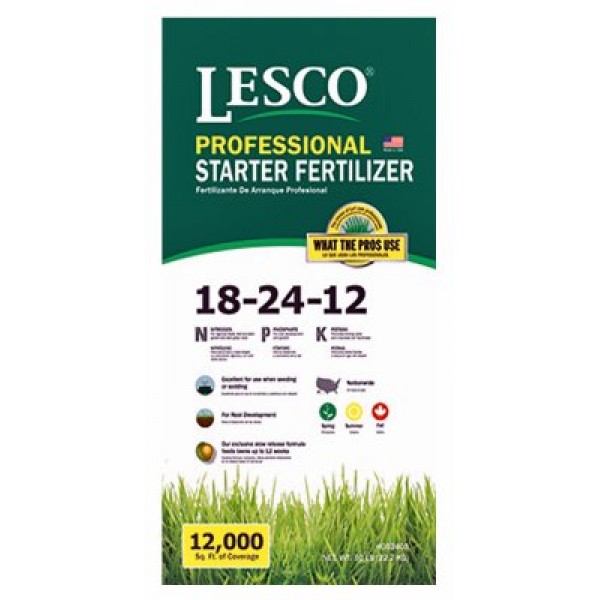 Lesco Professional, 50 LB, 12,000 SQFT Coverage, 18-24-12