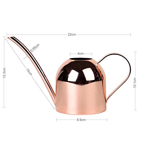 Lesgos Rose Gold Watering Can, 500 ml Metal Watering Can, Garden P...