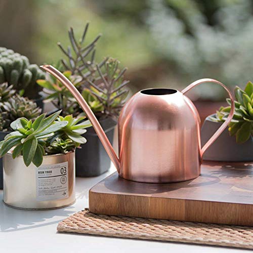 Lesgos Rose Gold Watering Can, 500 ml Metal Watering Can, Garden P...