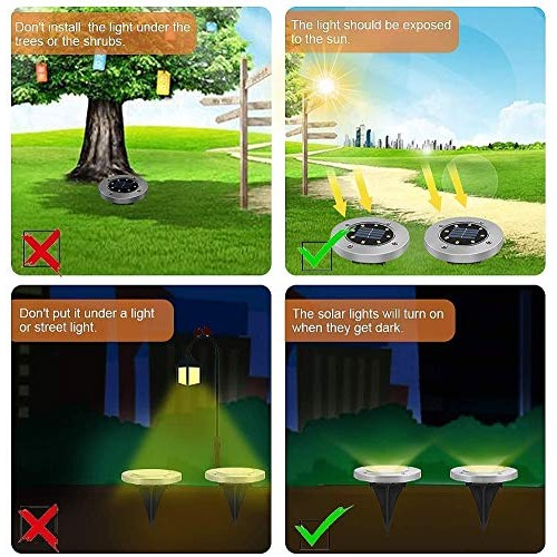 Solar Ground Lights, Upgraded Outdoor Garden Waterproof Bright in-...