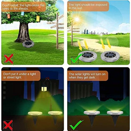 Solar Ground Lights, Upgraded Outdoor Garden Waterproof Bright in-...