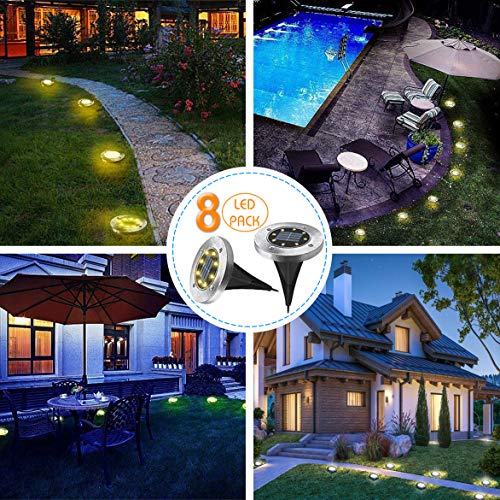Solar Ground Lights, Upgraded Outdoor Garden Waterproof Bright in-...