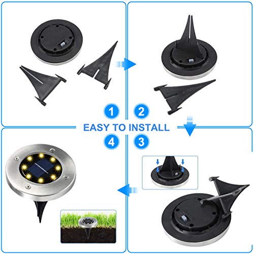 Solar Ground Lights, Upgraded Outdoor Garden Waterproof Bright in-...