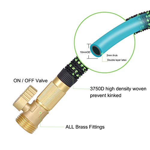 LETIME Expandable Garden Hose 100 Feet, Durable Water Hose with 9-...