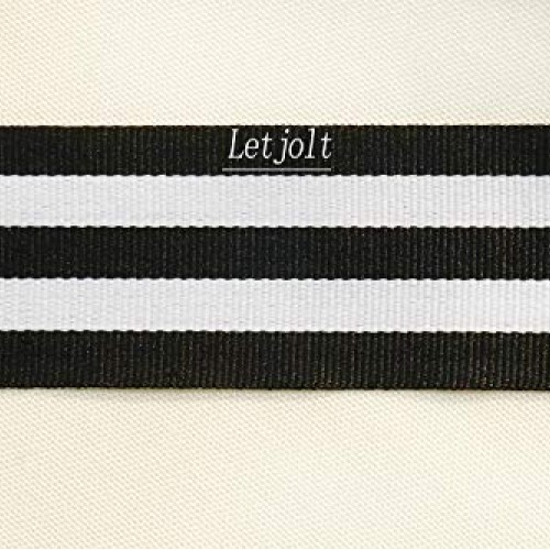 Black and White Taffy Striped Fabric Grosgrain Ribbon 1-1/2 Inch W...