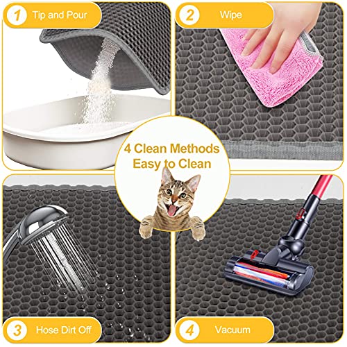 LeToo Cat Litter Mat Grey Trapping for Litter Box, No-Toxic & Larg...