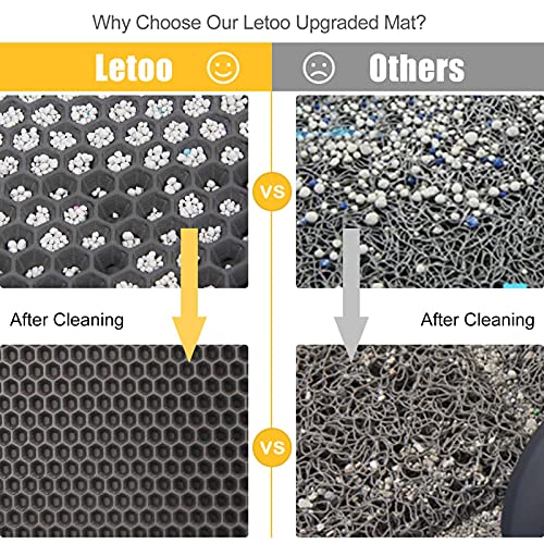 LeToo Cat Litter Mat Grey Trapping for Litter Box, No-Toxic & Larg...