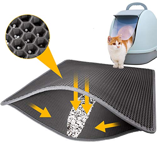 LeToo Cat Litter Mat Grey Trapping for Litter Box, No-Toxic & Larg...