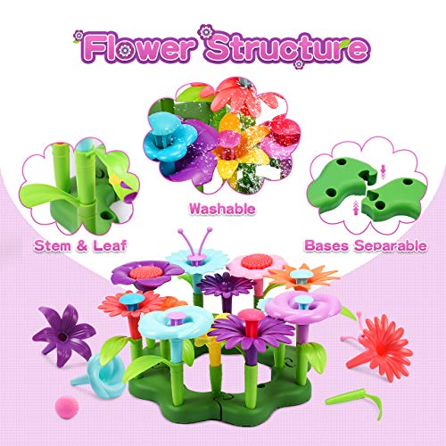 Toys for Girls Age 2-8, Flower Garden Building Toys for 4-6 Year O...