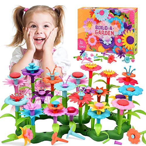 Toys for Girls Age 2-8, Flower Garden Building Toys for 4-6 Year O...