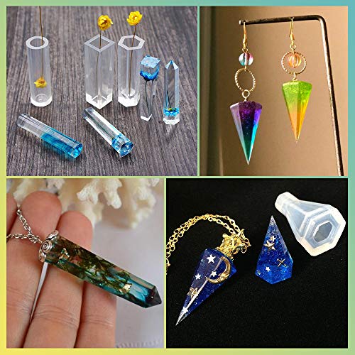 LETS RESIN Resin Jewelry Molds, 16 Pcs Silicone Jewelry Molds for...
