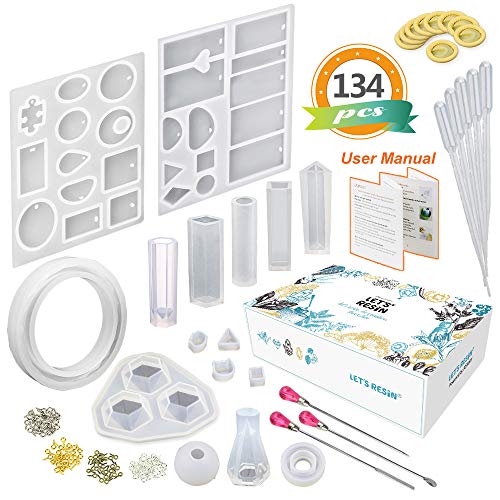LETS RESIN Resin Jewelry Molds, 16 Pcs Silicone Jewelry Molds for...