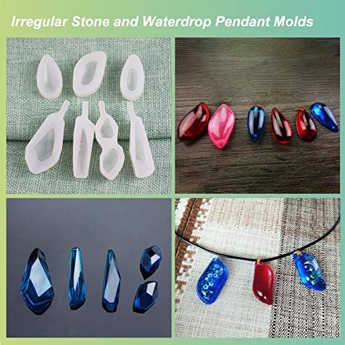 LETS RESIN Resin Jewelry Molds,30pcs Silicone Jewelry Molds, Epox...