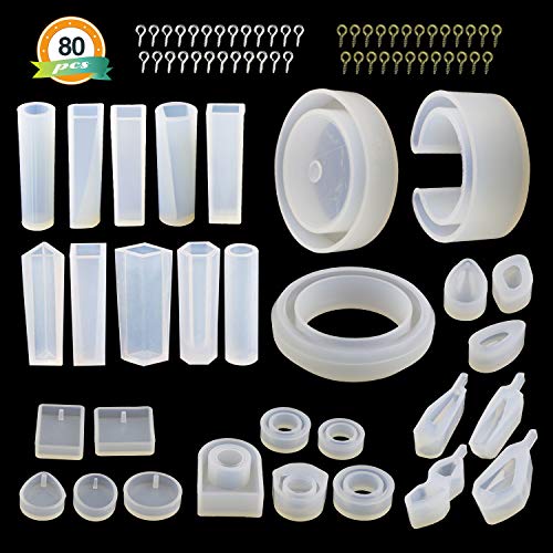 LETS RESIN Resin Jewelry Molds,30pcs Silicone Jewelry Molds, Epox...