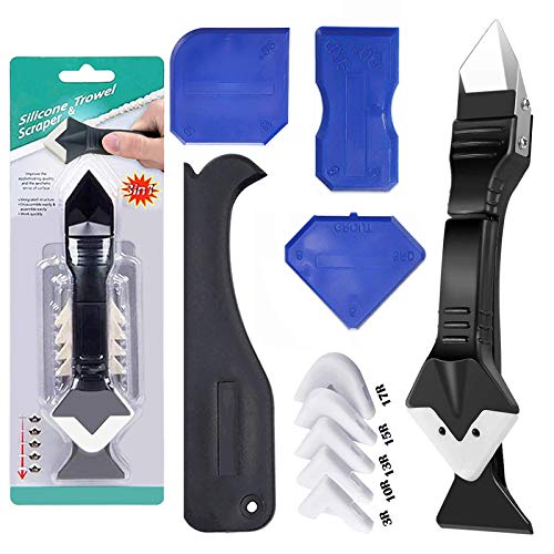 11Pcs Caulking Tools, 3 in 1 Silicone Caulking Finishing Tool Kit...