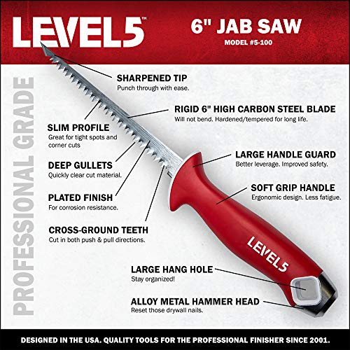 6 Precision Jab Saw w/Soft Grip Handle, LEVEL5 | Pro-Grade | 5-100