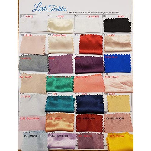 Levi Textiles INC. Stretch Imitation Silk Satin Charmeuse - 2 Way ...