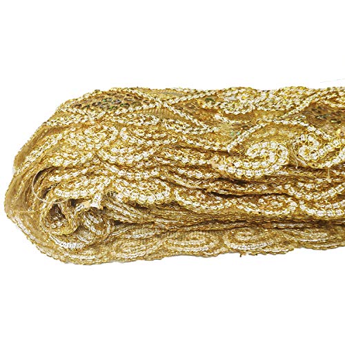 levylisa 10 Yards Beaded Lace Trim Sequins Lace Mesh Trim Lace Rib...