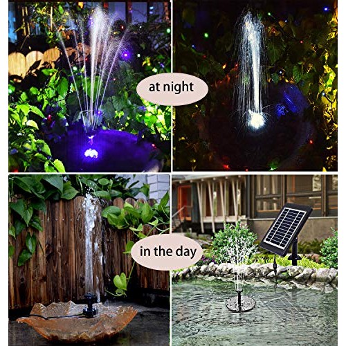 Lewisia 3.5W Battery Solar Fountain Pump with LED Lighting for Poo...