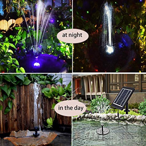 Lewisia 3.5W Battery Solar Fountain Pump with LED Lighting for Poo...