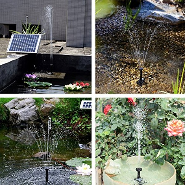 Lewisia 5W Solar Fountain Pump for Pool Koi Pond Bird Bath Garden ...