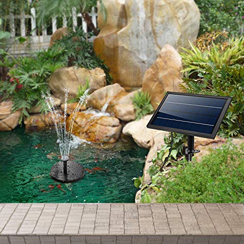 Lewisia 8W Backup Battery Solar Water Fountain Pump with LED Light...