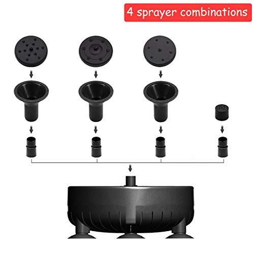 Lewisia 8W Backup Battery Solar Water Fountain Pump with LED Light...