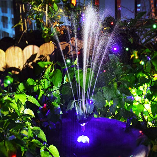 Lewisia 8W Backup Battery Solar Water Fountain Pump with LED Light...