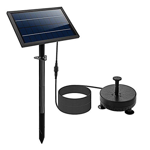 Lewisia 8W Backup Battery Solar Water Fountain Pump with LED Light...